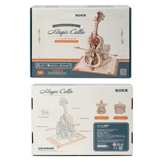 Enchanted Cello 3D Wooden Puzzle Music Box